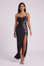Black Heavy Stretch Bandage Column Gown Flowering Girl
