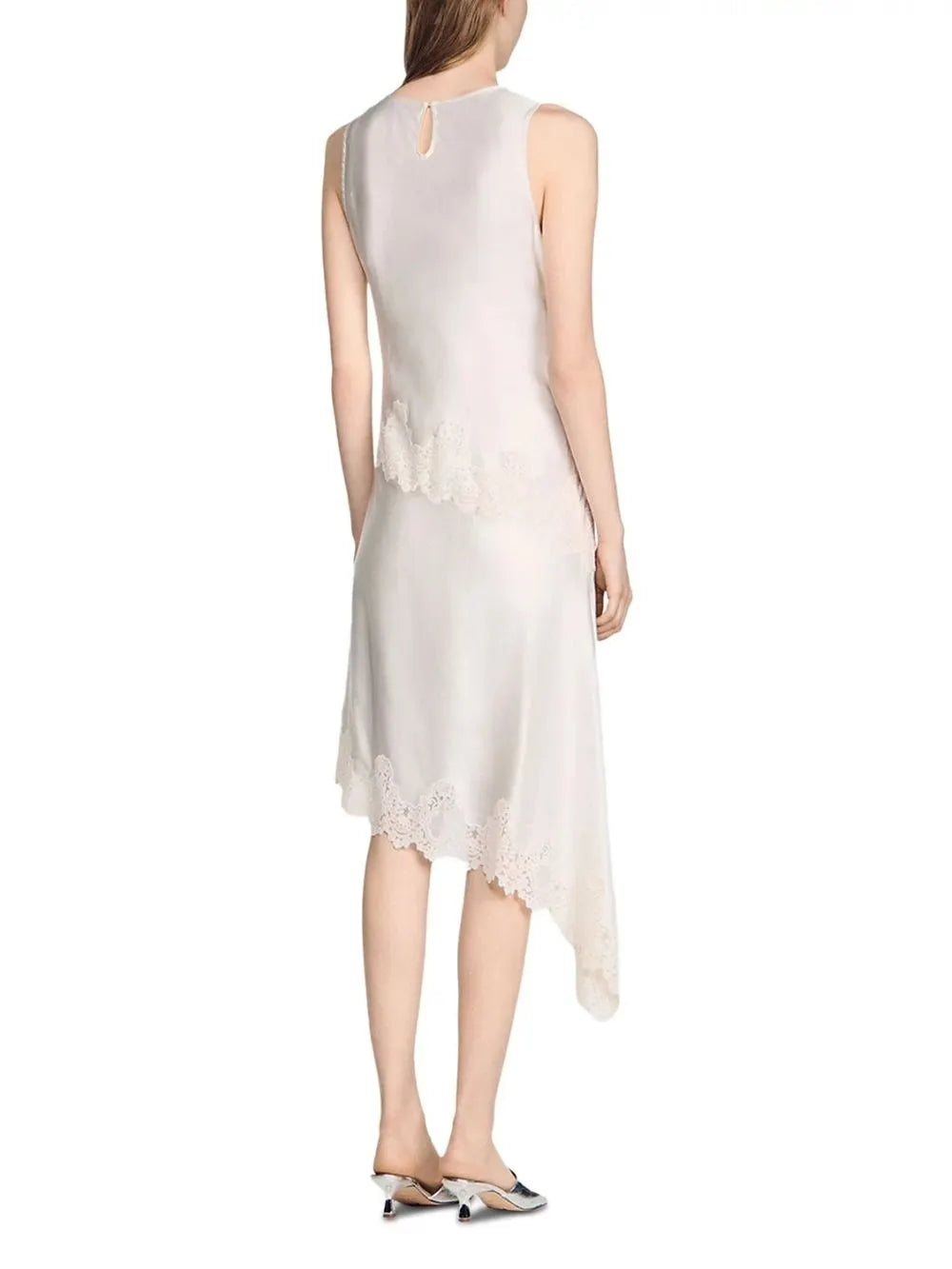 Asymmetric Satin Dress Flowering Girl