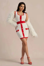 Lorraine U-Neck Contrast Mini Dress Flowering Girl