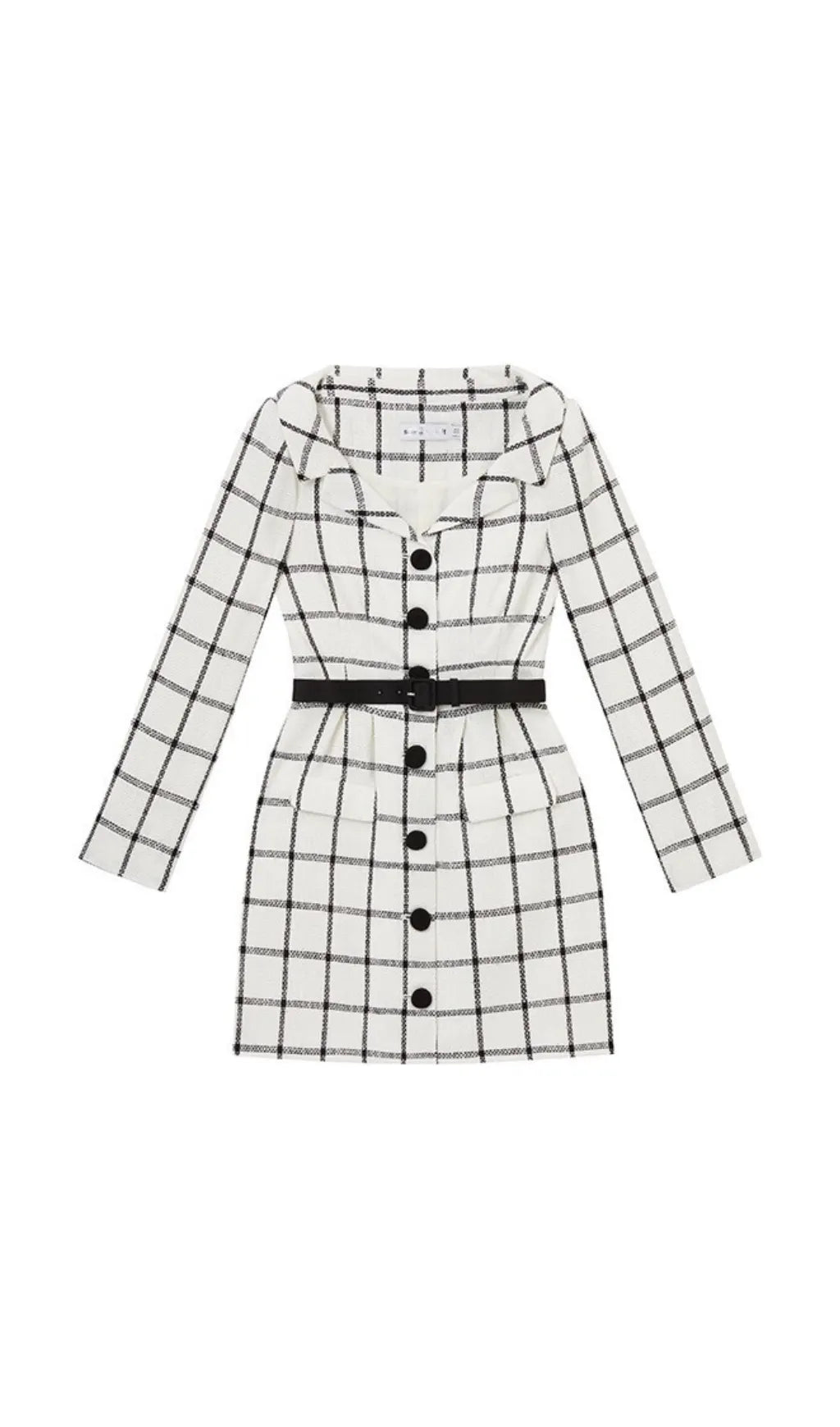 CREAM CHECK TAILORED MINI DRESS Flowering Girl