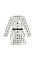 CREAM CHECK TAILORED MINI DRESS Flowering Girl
