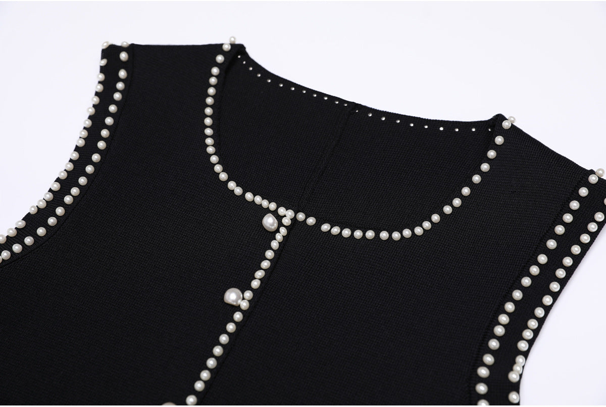 Fatin Black Knit Beaded Cardigan & Midi Dress Flowering Girl