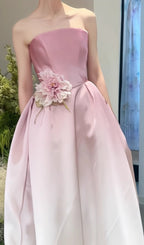 Biddy Pink Strapless Flower Gown Flowering Girl