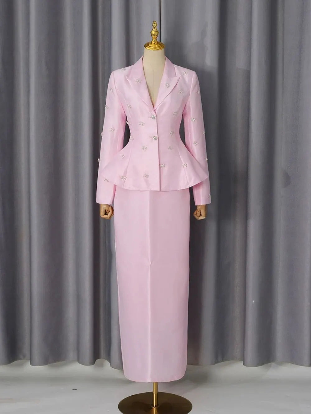 Margrét Pink Diamante Two-Piece Set Flowering Girl