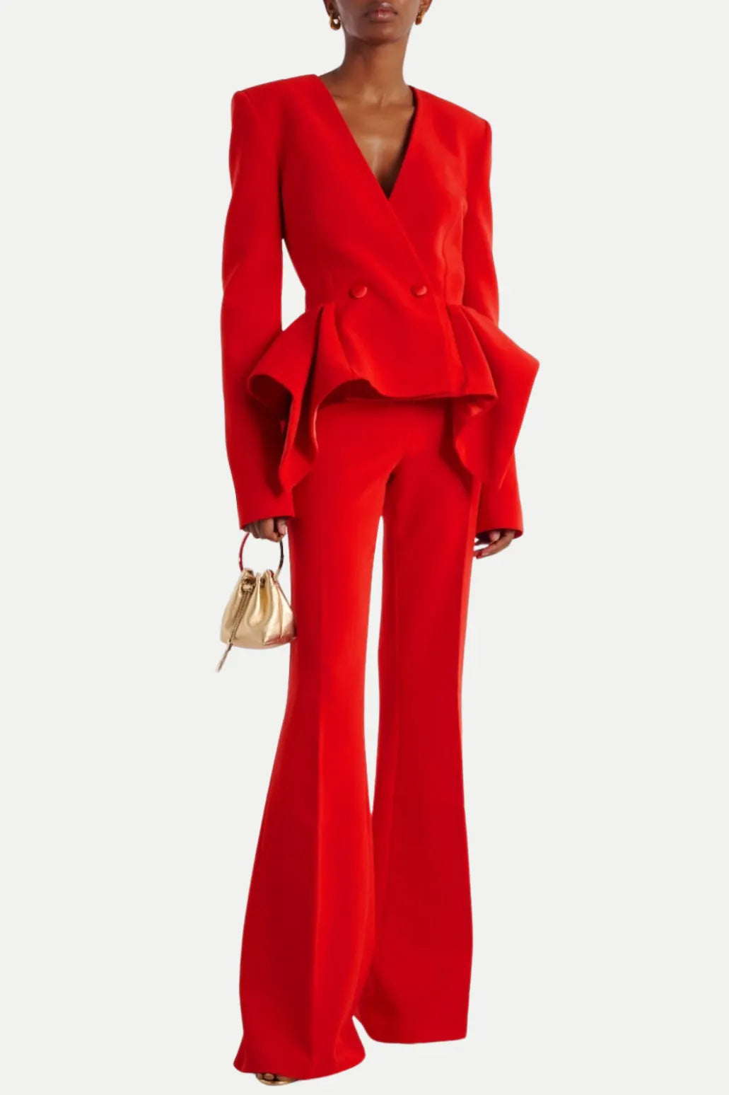 Audith Ruffled Blazer Two Piece Set Flowering Girl
