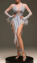 Morvayne Crystal Fringe Mesh Dress Flowering Girl