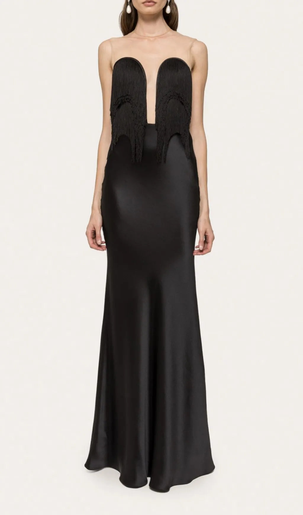 Katell Black Sleeveless Tassel Backless Maxi Dress Flowering Girl