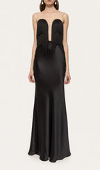 Katell Black Sleeveless Tassel Backless Maxi Dress Flowering Girl