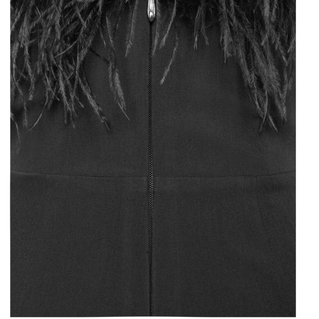 Feather Jumpsuit In Black Flowering Girl