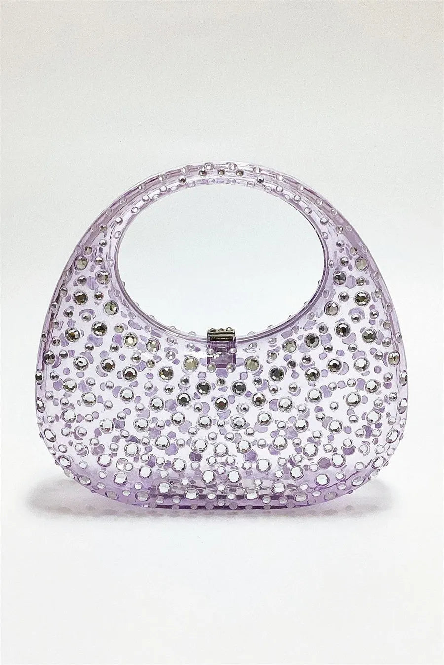 Annabel Clear Crystal Embellished Acrylic Clutch Flowering Girl