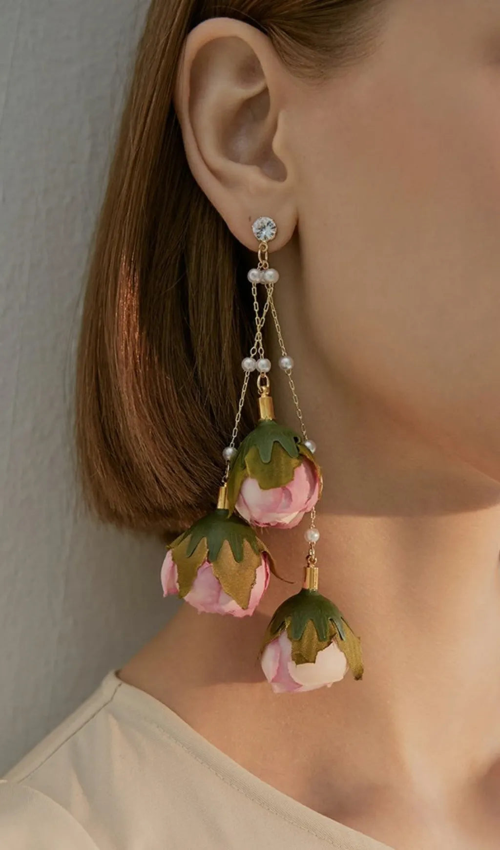 Aisha Imitation Rose Tassel Earrings Flowering Girl