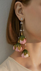 Aisha Imitation Rose Tassel Earrings Flowering Girl