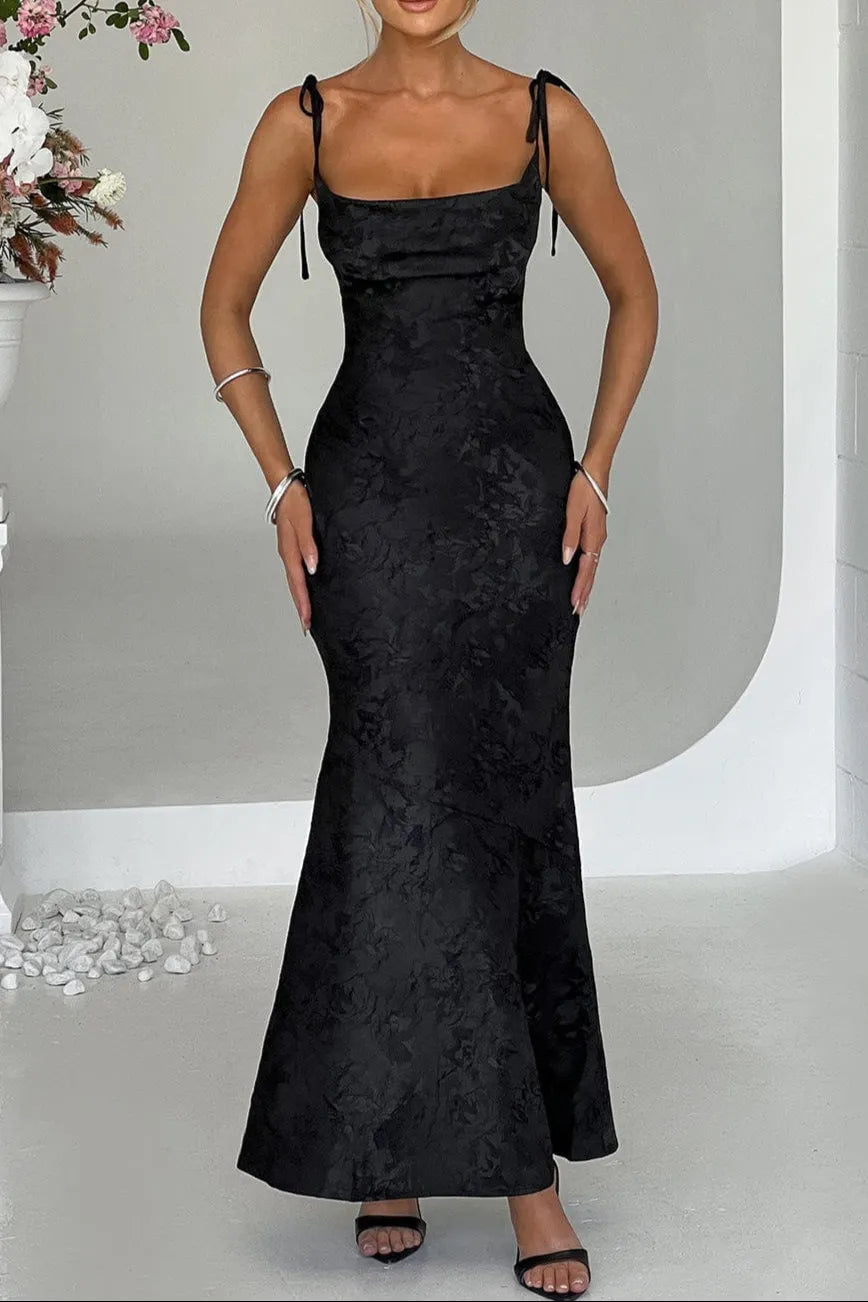 Whitney Maxi Dress - Black Flowering Girl