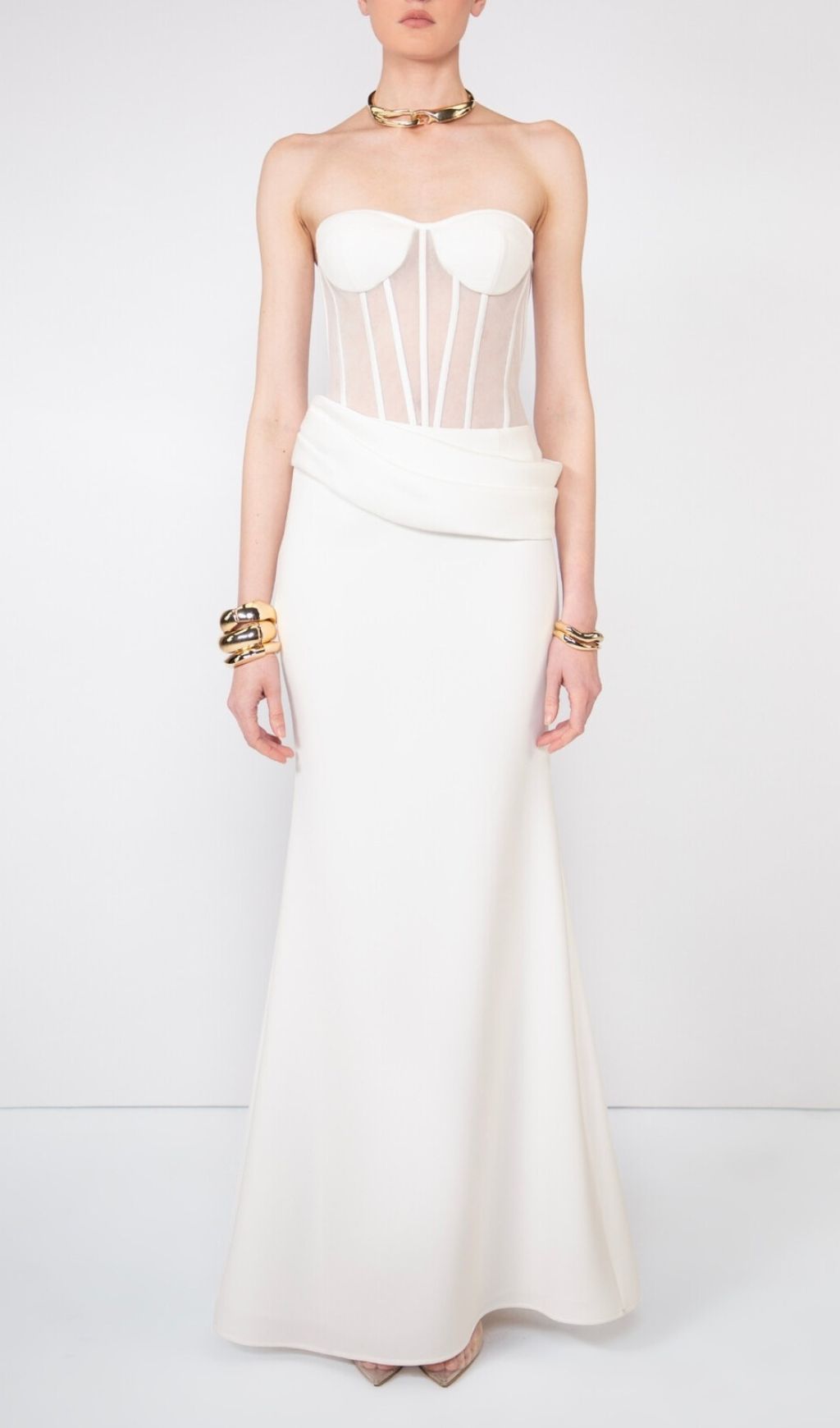 Ilena White Corset Skirt Set Flowering Girl