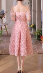 Giovani Pink Flower Midi Dress Flowering Girl