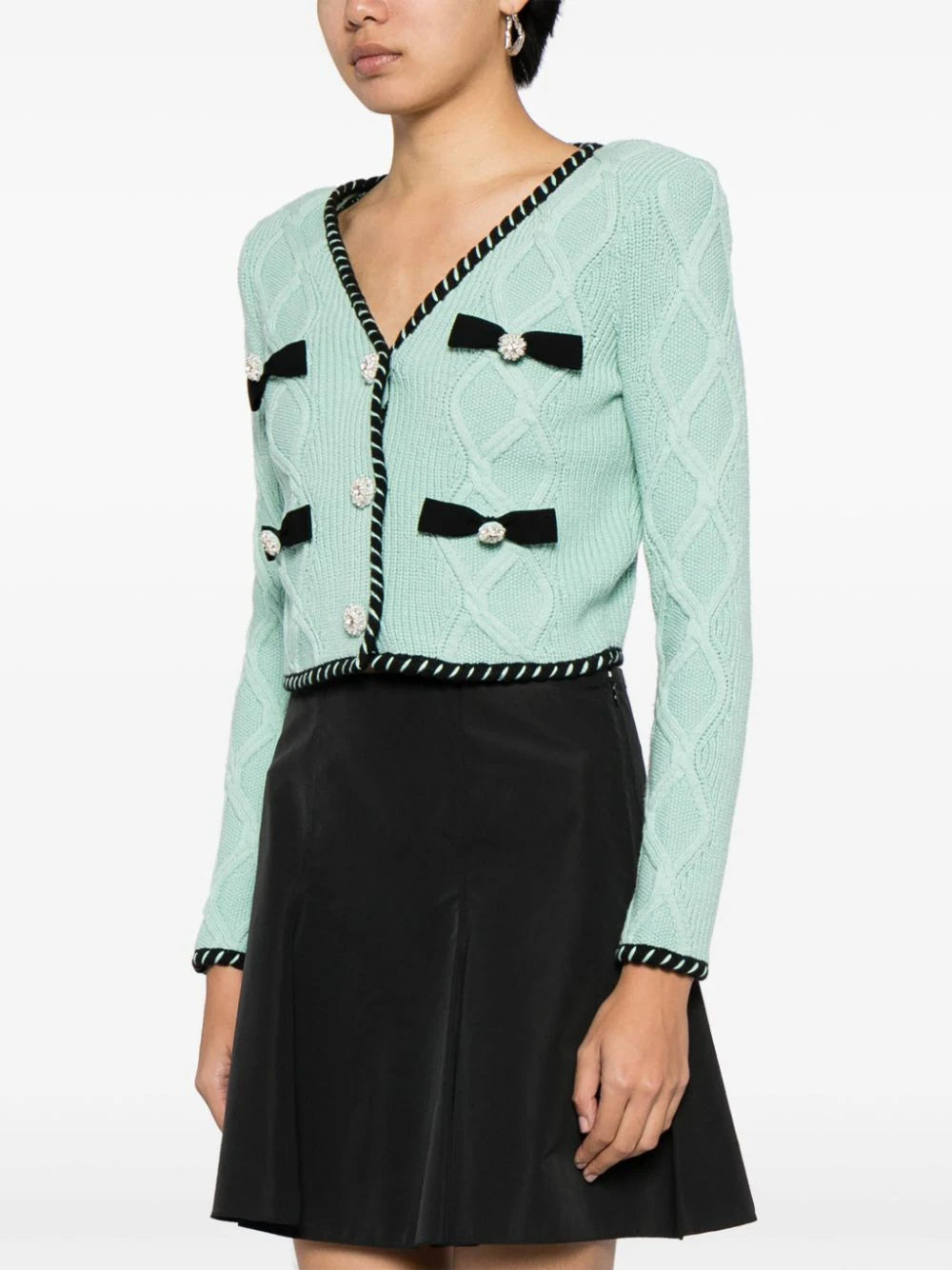 MINT CABLE KNIT CARDIGAN Flowering Girl