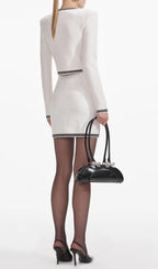 Cream Bow Jacquard Mini Skirt Flowering Girl