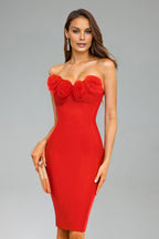 Vara Strapless Flower Midi Dress Flowering Girl