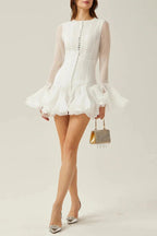 Jocelyn Ruffled Mini Dress Flowering Girl