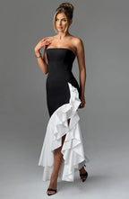 Angelina Maxi Dress - Black/White Flowering Girl