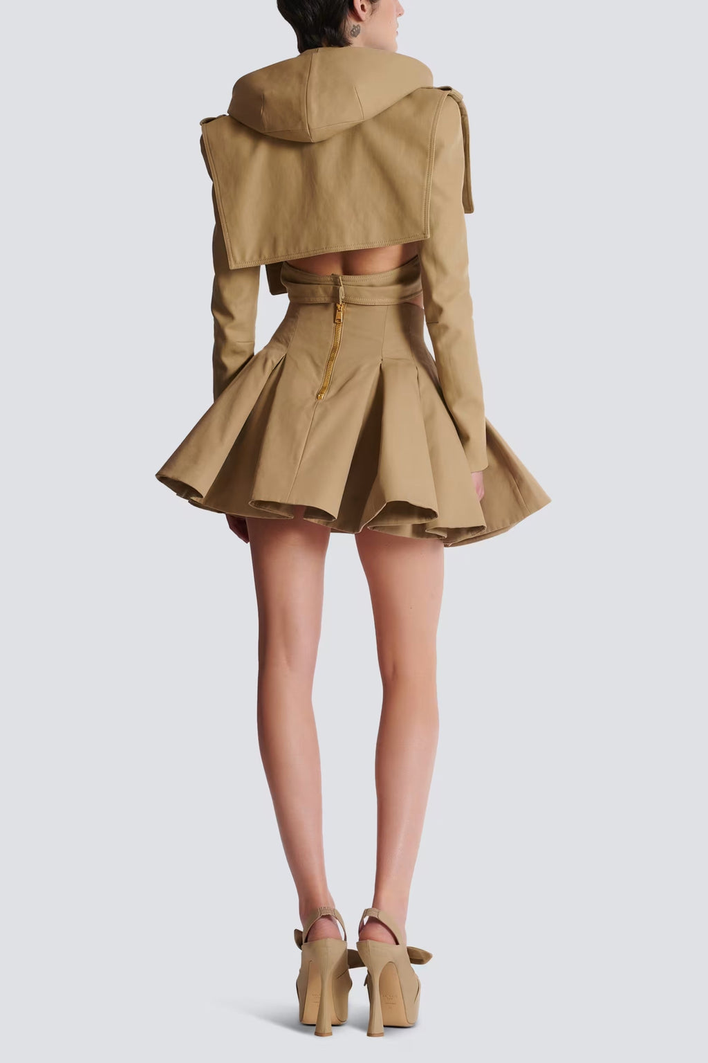 Flared Pleated Grain De Poudre Skirt Flowering Girl