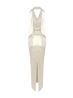 Marita Satin Halter Top & Maxi Skirt Set Flowering Girl