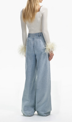 OFF WHITE KNIT FEATHER TOP Flowering Girl