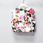 Geo Flower Printed Two-Piece Set Flowering Girl