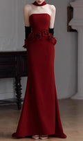 Edena Red Strapless Flower Maxi Dress Flowering Girl