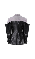 Ianthe PU Leather Jacket Flowering Girl