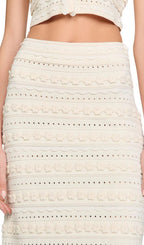 Crochet Trim Knit Skirt Flowering Girl