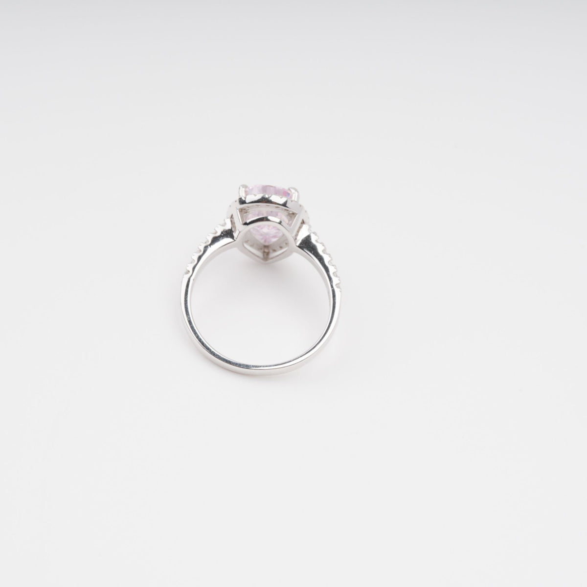 Éclat Pink Pear Shaped Gemstone Sterling Silver Ring Flowering Girl