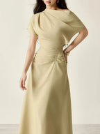 Mairwen Ruched Maxi Dress Flowering Girl