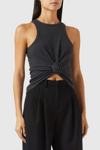 Claudas Knot Tank Top - Grey Flowering Girl