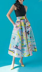Lilike Printed Midi Skirt Flowering Girl