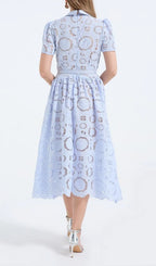 Floral Lace Midi Dress - Blue Flowering Girl