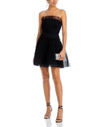 STRAPLESS TIERED TULLE MINI DRESS Flowering Girl