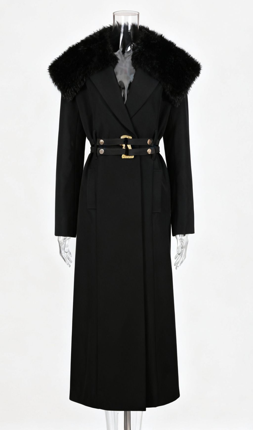 Ismail Black Fur Collar Coat Flowering Girl