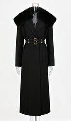 Ismail Black Fur Collar Coat Flowering Girl