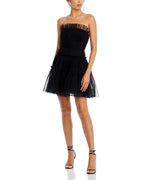 STRAPLESS TIERED TULLE MINI DRESS Flowering Girl