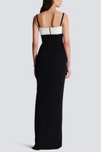 Bruna Two-Tone Split Maxi Bandage Dress Flowering Girl