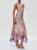 Foley Halterneck Printed Midi Dress Flowering Girl