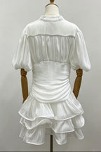 White Tiered Ruffle Mini Dress Flowering Girl