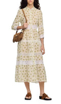 Floral Lace Trim Midi Dress Flowering Girl