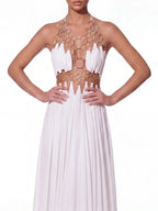 Tavion White Backless Cutout Maxi Dress Flowering Girl