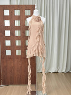Sleeveless Ruffles Mini Dress Flowering Girl