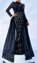 Concha Black Sequin Long Sleeve Maxi Dress Flowering Girl