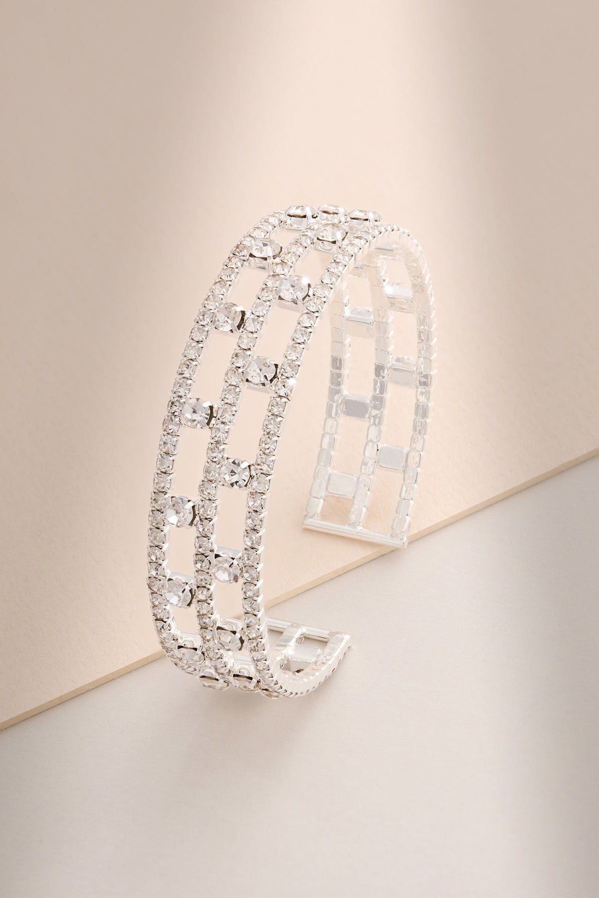 Silver Diamante Bracelet Flowering Girl