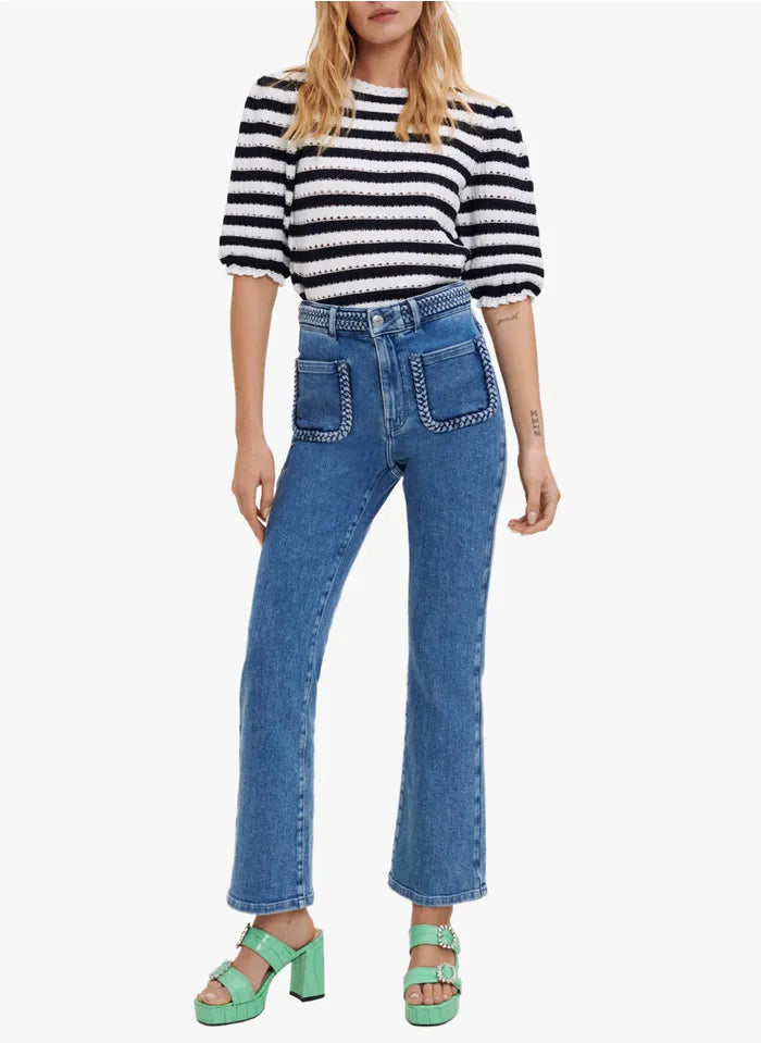 BRAIDED TRIM JEANS Flowering Girl