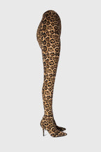Sagier Leopard Print Pant Boots Flowering Girl